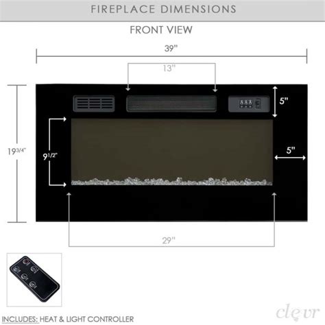 Clevr 750 1500w 39 Recessed Electric Wall Mount Fireplace Heater