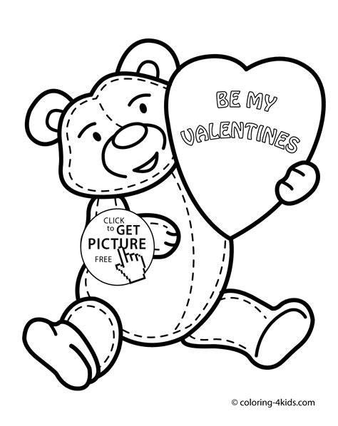 People love to fill colors in drawings this gives them relax of mind. Happy Valentine's day coloring pages for kids, printable ...