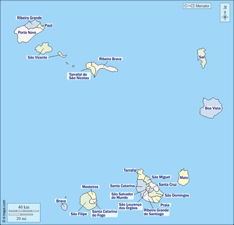Capo Verde Mappa Gratuita Mappa Muta Gratuita Cartina Muta Gratuita