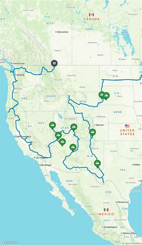The Greatest American National Park Road Trip On Roadtrippers Road Trip