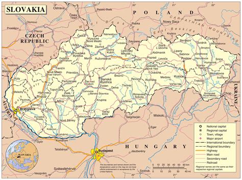 Maps Of Slovakia Detailed Map Of Slovakia In English Tourist Map Of