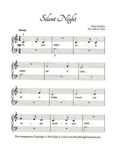 Christmas, easy, how to play, piano (musical instrument), piano easy, piano tutorial, piano tutorial easy, sheet music, silent night, slow, synthesia, tutorial. Silent Night, free printable Christmas piano sheet music. … | Christmas piano sheet music ...