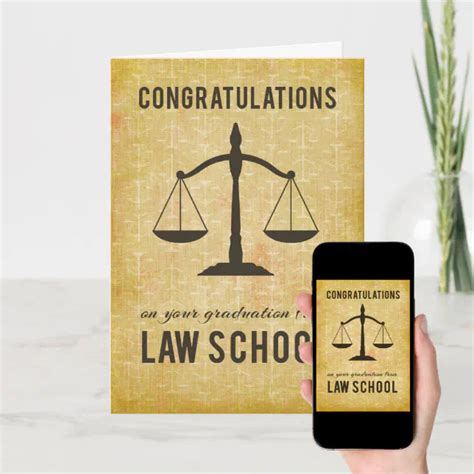 Law School Graduation Congratulations Scale Of Jus Card Zazzle