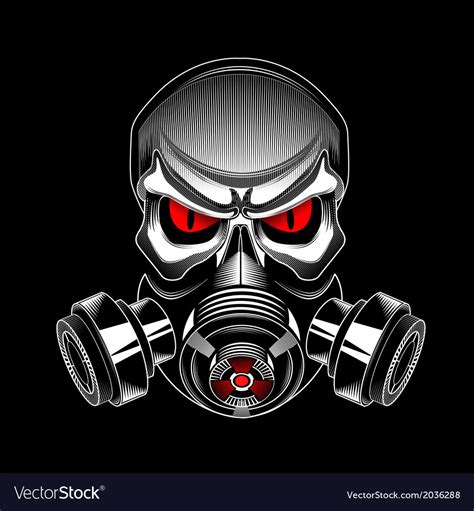 Skull Wearing A Gas Mask Royalty Free Vector Image