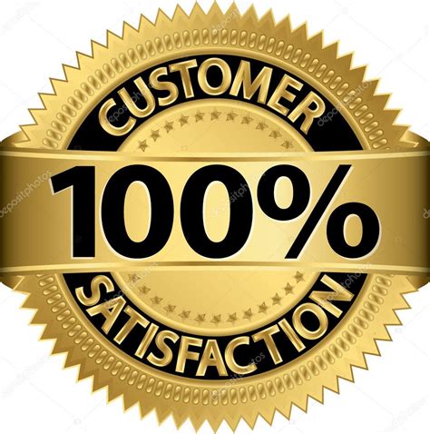 Customer 100 Percent Satisfaction Golden Label Vector Illustration