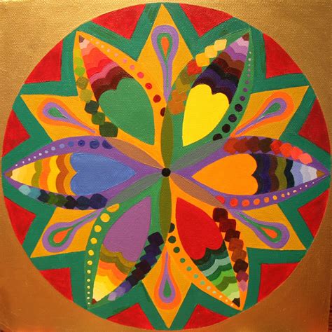 Hearts Ablaze Healing Mandala Art In Acrylics By Tammy Leaver