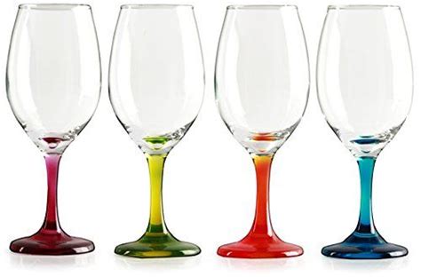 circleware twilight wine glasses set with multi colored stems wine equipment best wine clubs