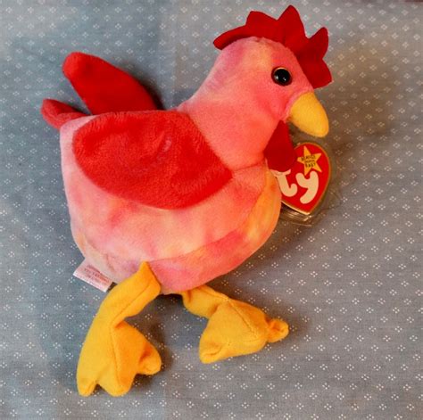 Ty Beanie Babies Strut The Rooster This Chicken Is From 1996 Etsy