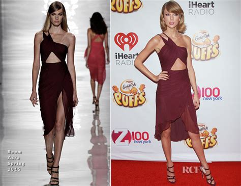 Taylor Swift In Reem Acra Z100s Jingle Ball Red Carpet Fashion Awards