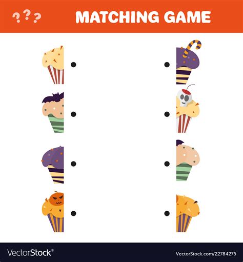 Matching Game Educational Children Activity With Vector Image