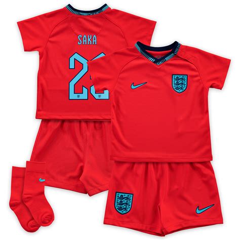 Infants England Bukayo Saka 2022 Stadium Away Kids Kit Rebel Sport