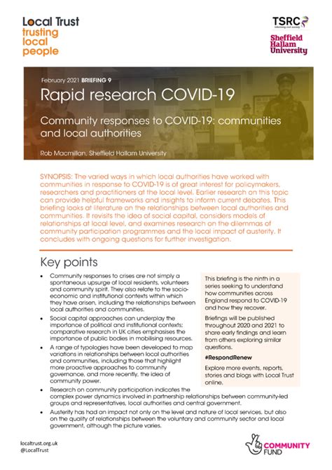 Briefing 9 Rapid Research Covid 19 Local Trust