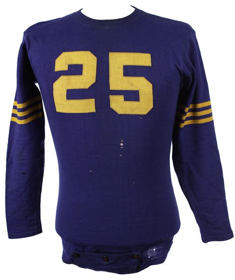 Lot Detail 1950s 25 Wool Game Worn Football Jersey W 6 Button