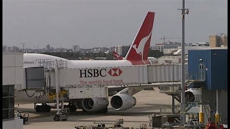 Qantas Engine Catches Fire Mid Air Abc News