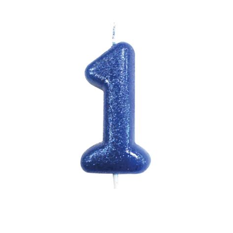 Blue Glitter Numbers Candles 1 One Sugar And Ice