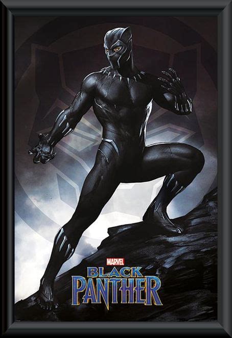 Black Panther Pose Poster Framed Marvel Comics Movie Memorabilia