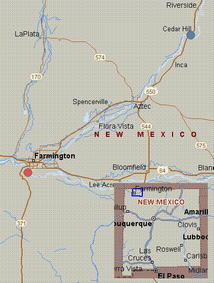 Map For Animas River New Mexico White Water Cedar Hill To Farmington