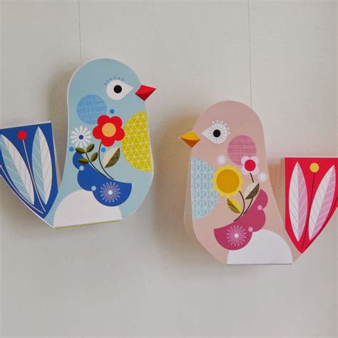 Paper Craft Birds Hanging Easy Arts And Crafts Ideas