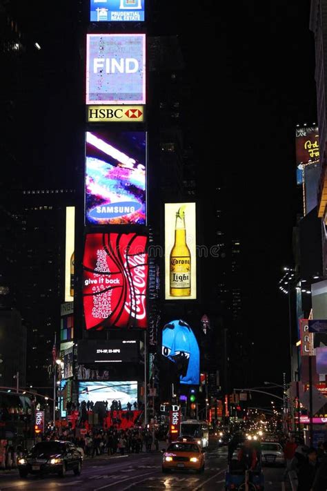 Lights And Ads Of Times Square In The City Night The Square Is One Of The World S Busiest