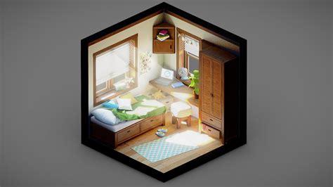 Tiny Isometric Room 3d Model By 3decraft 6db0b35 Sketchfab