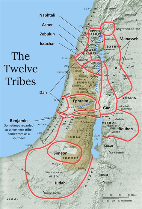 Bible Map Of Israel 12 Tribes Of Israel Twelve Tribes Of Israel Map