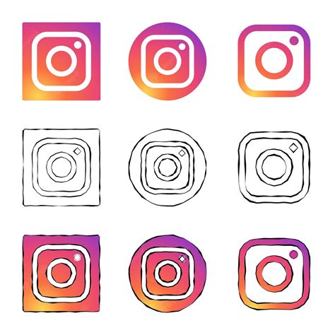 Instagram Vektor Social Media Set Symbol Instagram Logo Illustration Premium Vektor