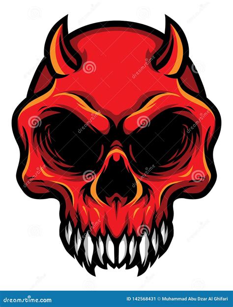 Skull Devil Logo Vector 142490002