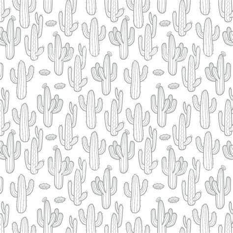 Cacti Black And White Wallpaper Shop Now At Luxe Walls