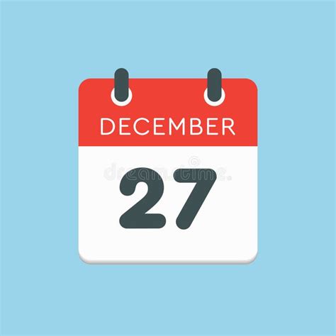 December 27th Day 27 Of Monthsimple Calendar Icon On White Background