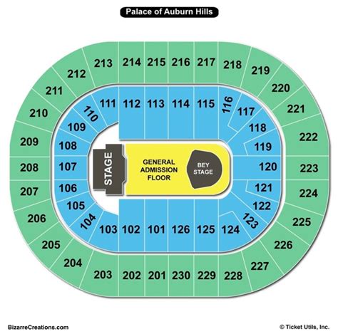 Palace Of Auburn Hills Detailed Concert Seating Chart Cabinets Matttroy