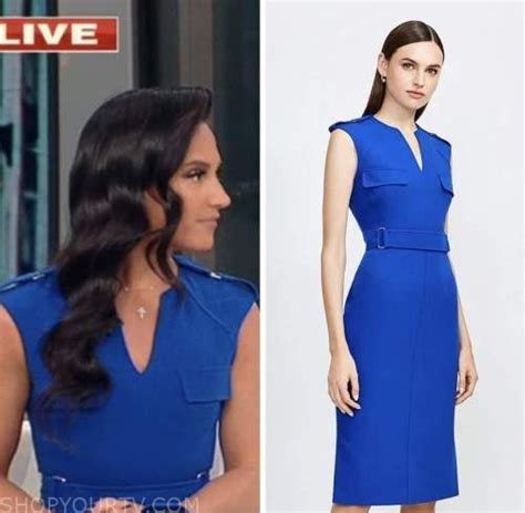 Outnumbered March 2023 Emily Compagnos Blue Utility Pencil Dress In