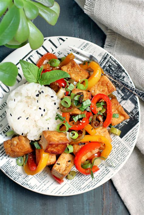 This stir fry is a great base recipe, featuring just a basic collection of ingredients. Spicy Tofu Stir-Fry with Coconut Sticky Rice - Two of a Kind