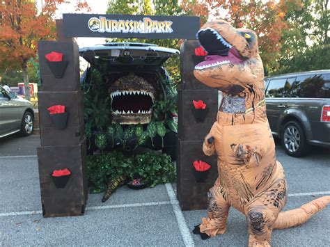 Trunk Or Treat Jurassic Park Stacked Cardboard Boxes Plants From
