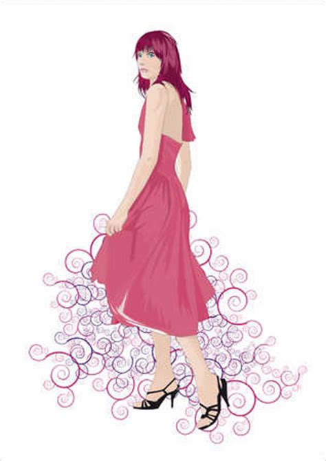 Stock Illustration Illustration Of Woman In Pink Dress
