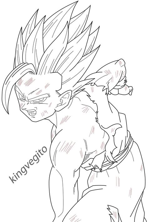 While this little family lived peacefully. Gohan Kamehameha Coloring Pages | Dragon ball, Sketches ...