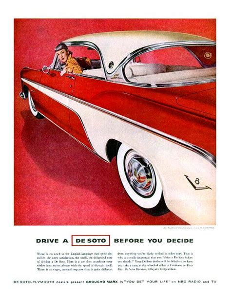 Hot Cars 1955 Desoto Car Advertising Car Ads Vintage Advertisements