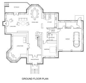 GROUND-FLOOR-PLAN - DWG NET | Cad Blocks and House Plans