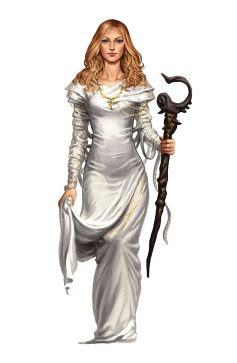 Female Human Cleric In White Robes Pathfinder Pfrpg Dnd Dandd 35 5th