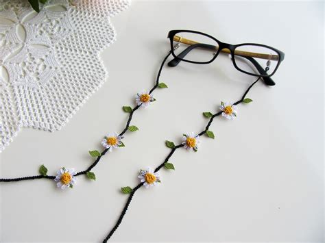 Daisy Eyeglass Chain Strap Eyeglass Holder Cord Needle Lace Etsy