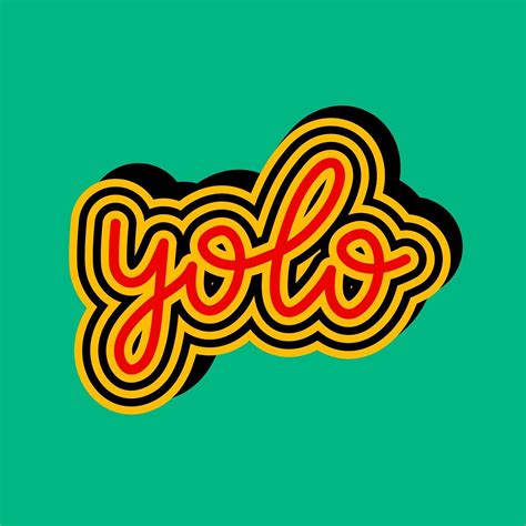 Yolo Typography Illustrated On A Green Background Vector Free Image