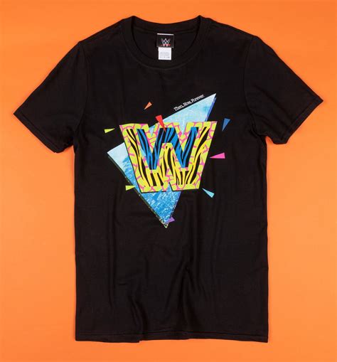 Black Wwe Retro Logo T Shirt