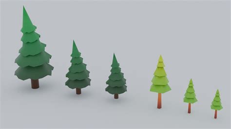 3d Model Lowpoly Tree Pine Trees Vr Ar Low Poly Cgtrader