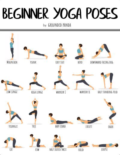 20 Yoga Poses For Complete Beginners Free Printable