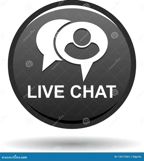 Live Chat Icon Web Button Black Stock Vector Illustration Of