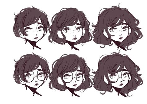 Curly Wavy Hair Thickness And Lengths Cute Art Styles Cartoon Art Styles Short Hair Drawing