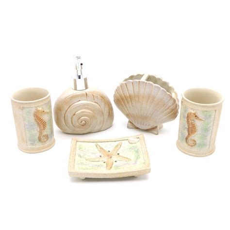 Turn your bathroom into your own personal oasis with a custom towel perfect for drying you off in style.dimensions: Beach Seashells Bathroom Accessories, Ivory Ocean Starfish ...