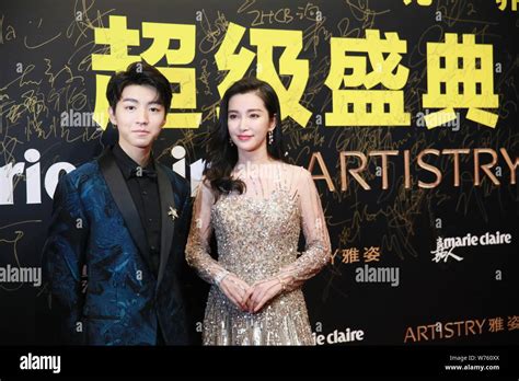 Chinese Actress Li Bingbing Right And Karry Wang Or Wang Junkai Of