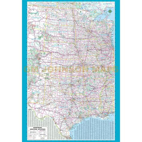 Central And Western United States United States Highway Map Gm Johnson