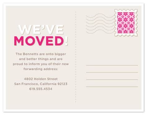 Moving Announcements Patterned Stamp Postcard At