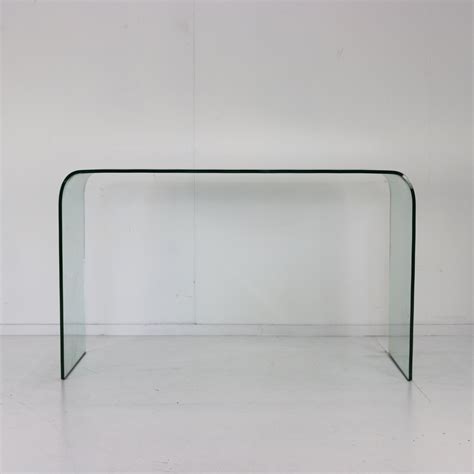 Curved Glass Desk By Angelo Cortesi For Fiam 1970s 149707